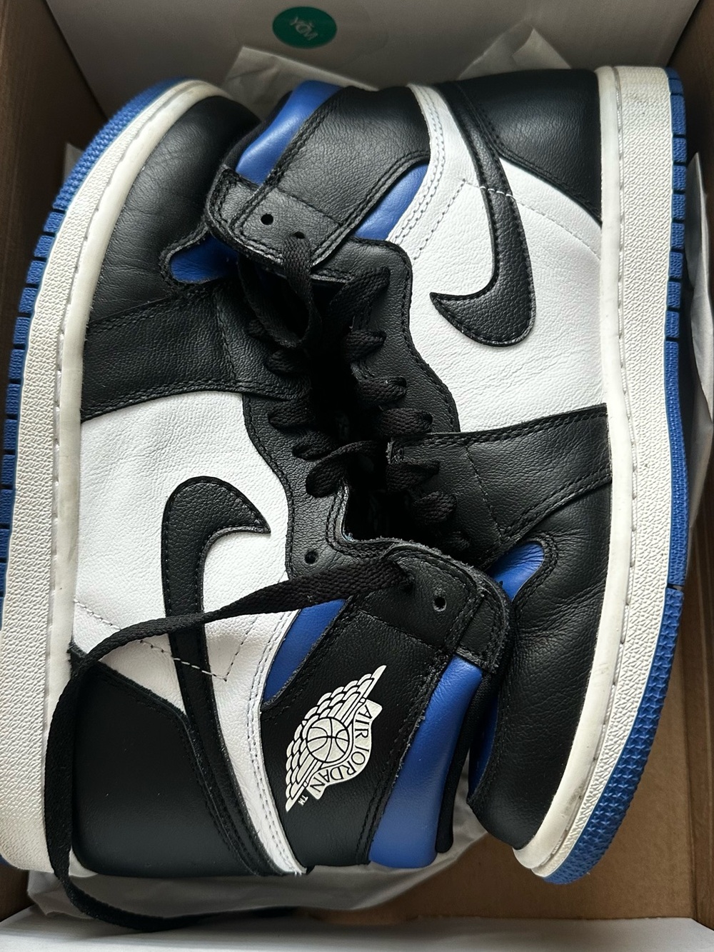 Air Jordan 1 Retro High Black White Blue - Men's Basketball Shoes